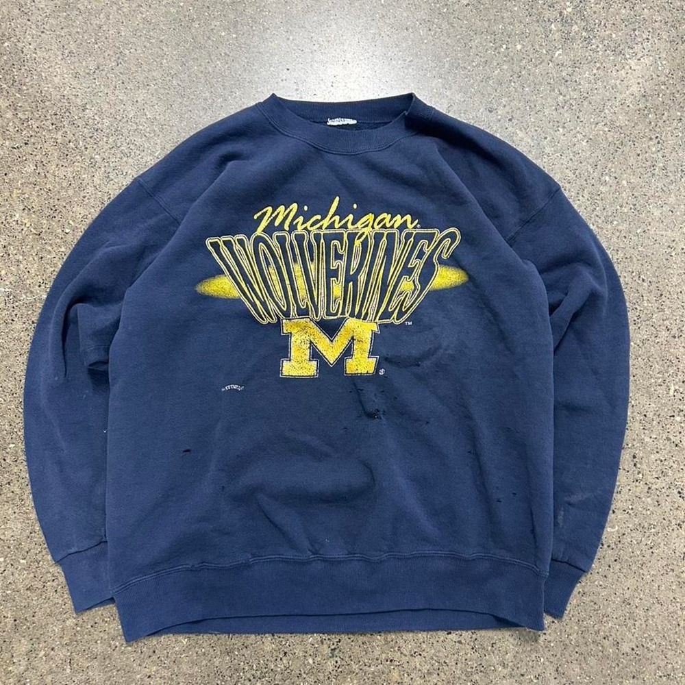 Vintage 90s Nutmeg Michigan Wolverines Crewneck Sweatshirt (Size XL) Thrashed